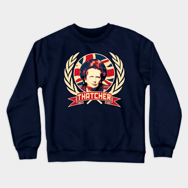 Margaret Thatcher Crewneck Sweatshirt by Nerd_art